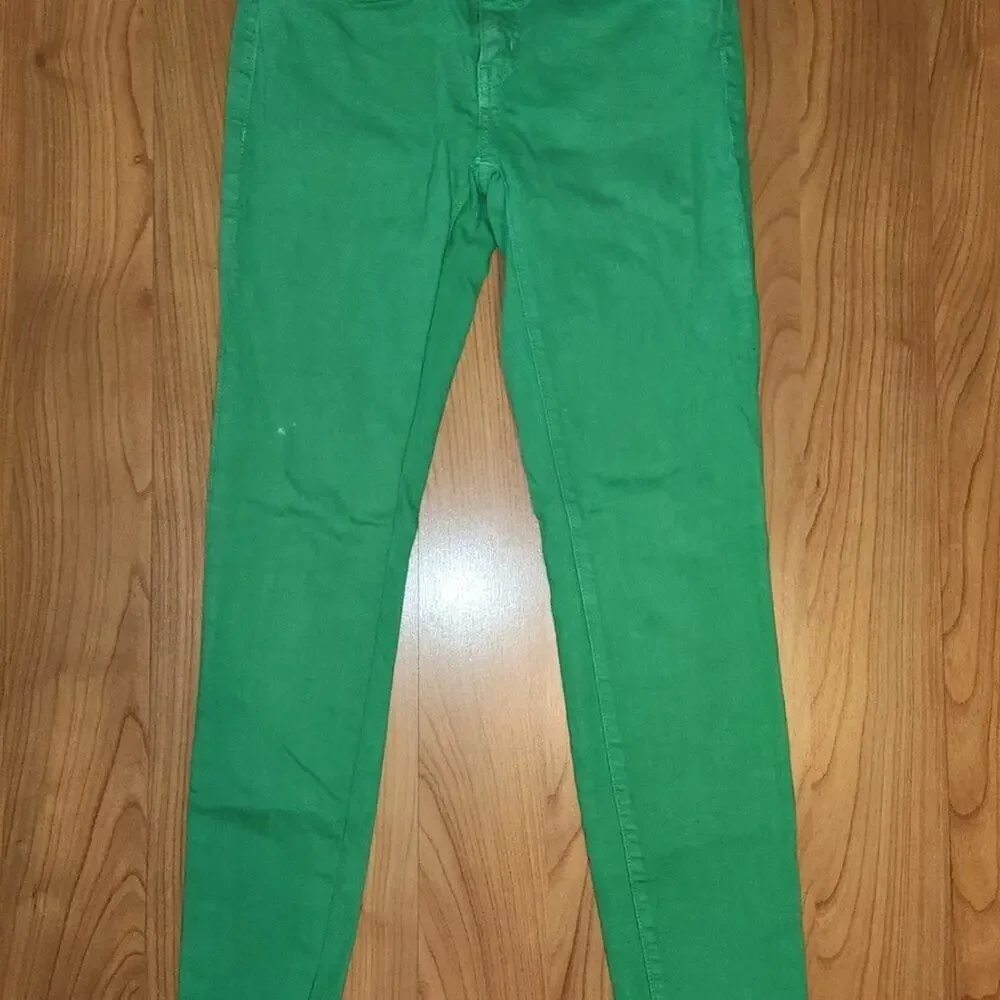 Kate Spade Bright Green Play Hooky Perry Street Denim Capris || Sz 27 GUC - Picture 9 of 15